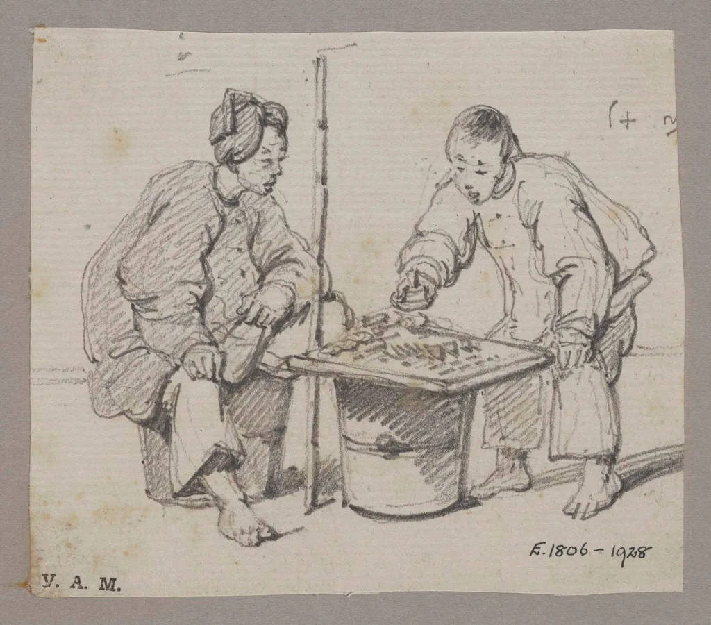 A vendor and customer, by George Chinnery, 19
