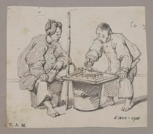 A vendor and customer, by George Chinnery