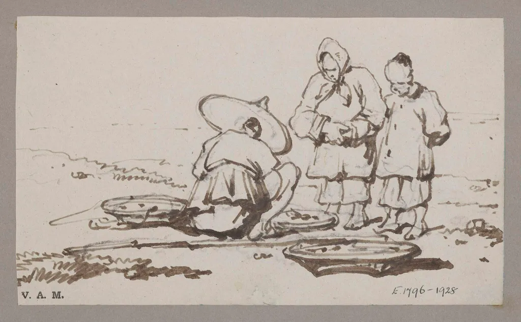 A vendor with customers, by George Chinnery, 19