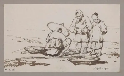 A vendor with customers, by George Chinnery