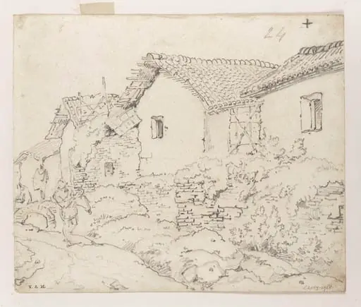 A village street, Bengal, by George Chinnery