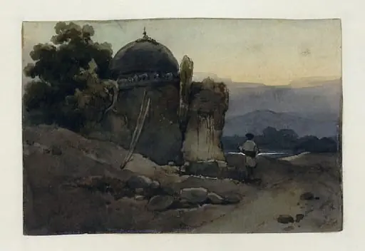 A Wayside Temple, China, by George Chinnery
