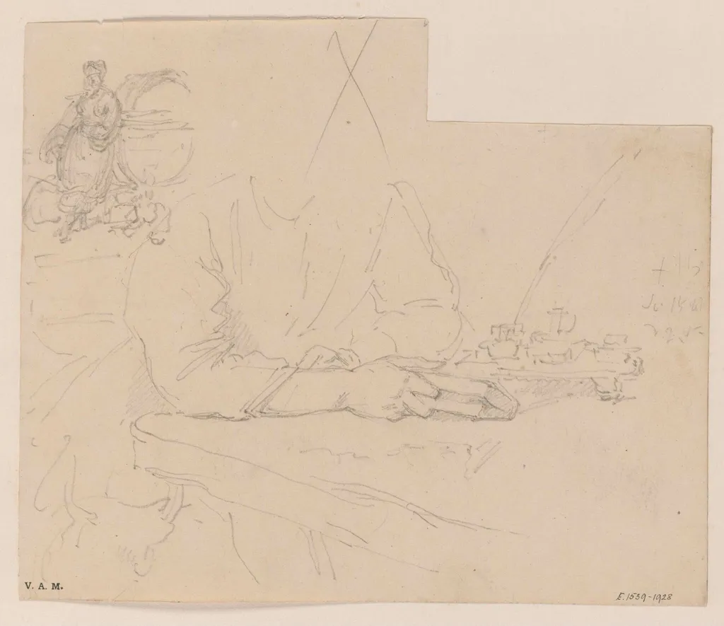 A Western woman seated at a table, by George Chinnery, 11