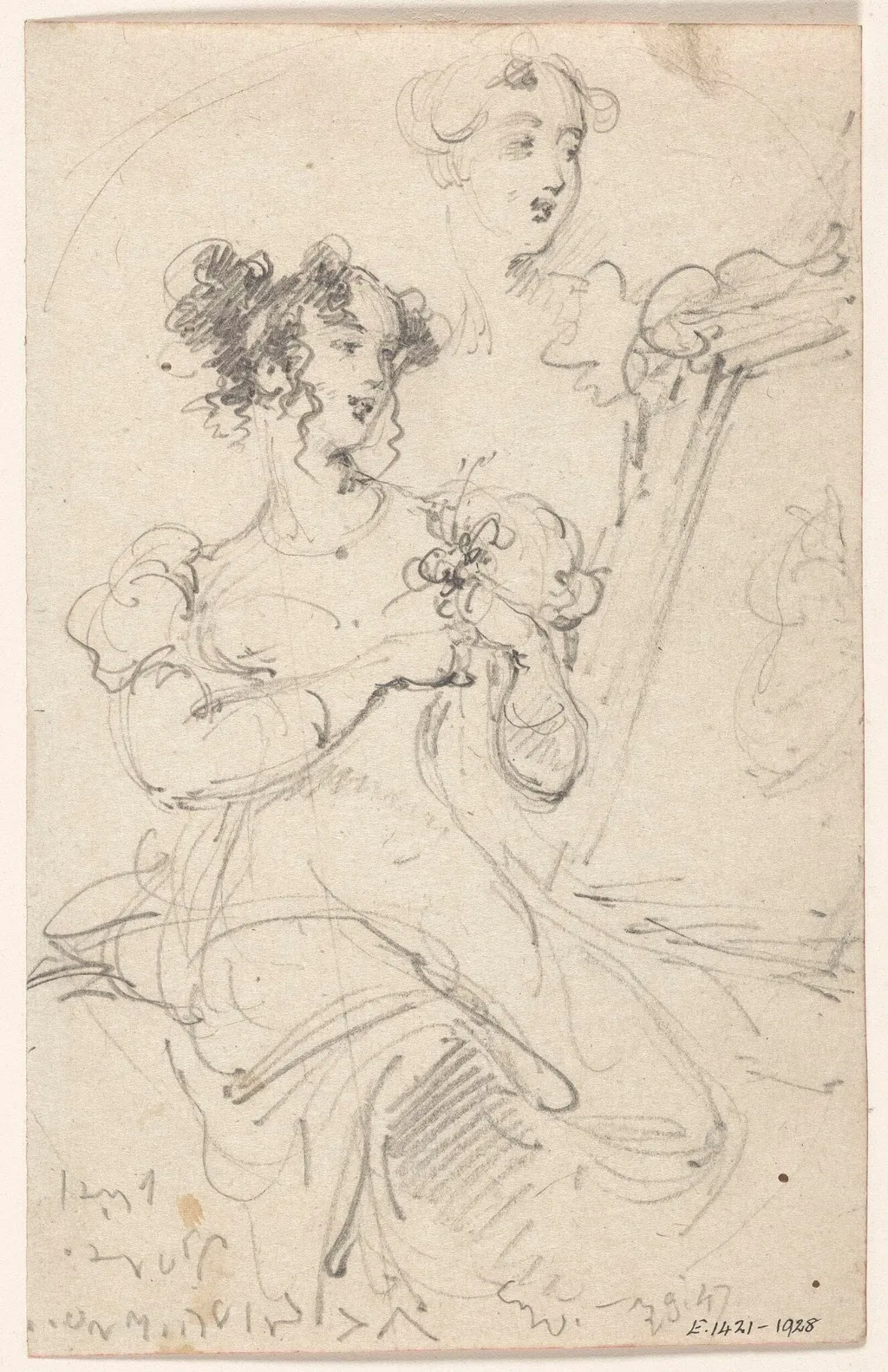 A Western woman seated by a mirror, by George Chinnery, 10