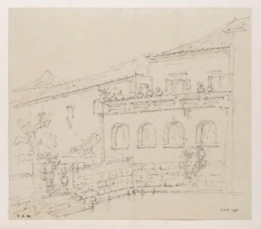 Adjacent houses, Macau, by George Chinnery