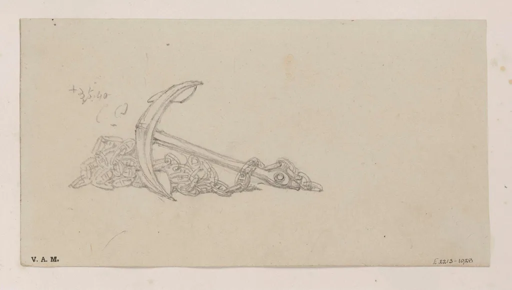 An anchor and chain, by George Chinnery, 8