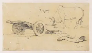 An Indian bullock and cart, by George Chinnery, 6