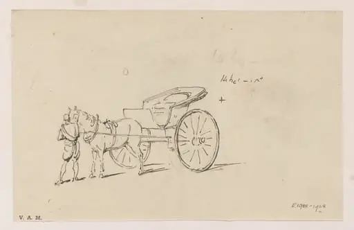 An Indian figure with a horse and carriage