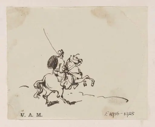 An Indian soldier on a horse, by George Chinnery