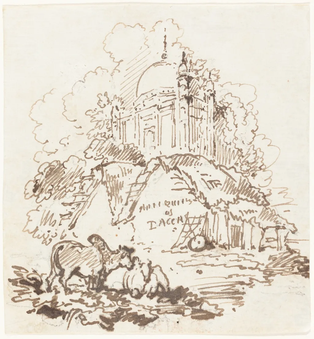 Antiquities of Dacca, by George Chinnery, ink, 1820