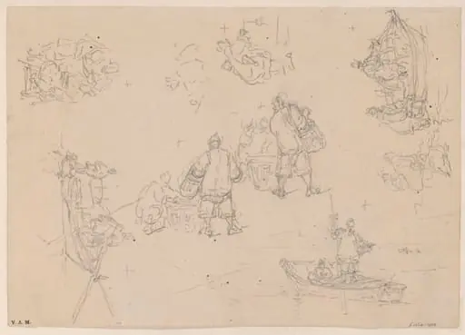 Boatpeopleand other figures, by George Chinnery