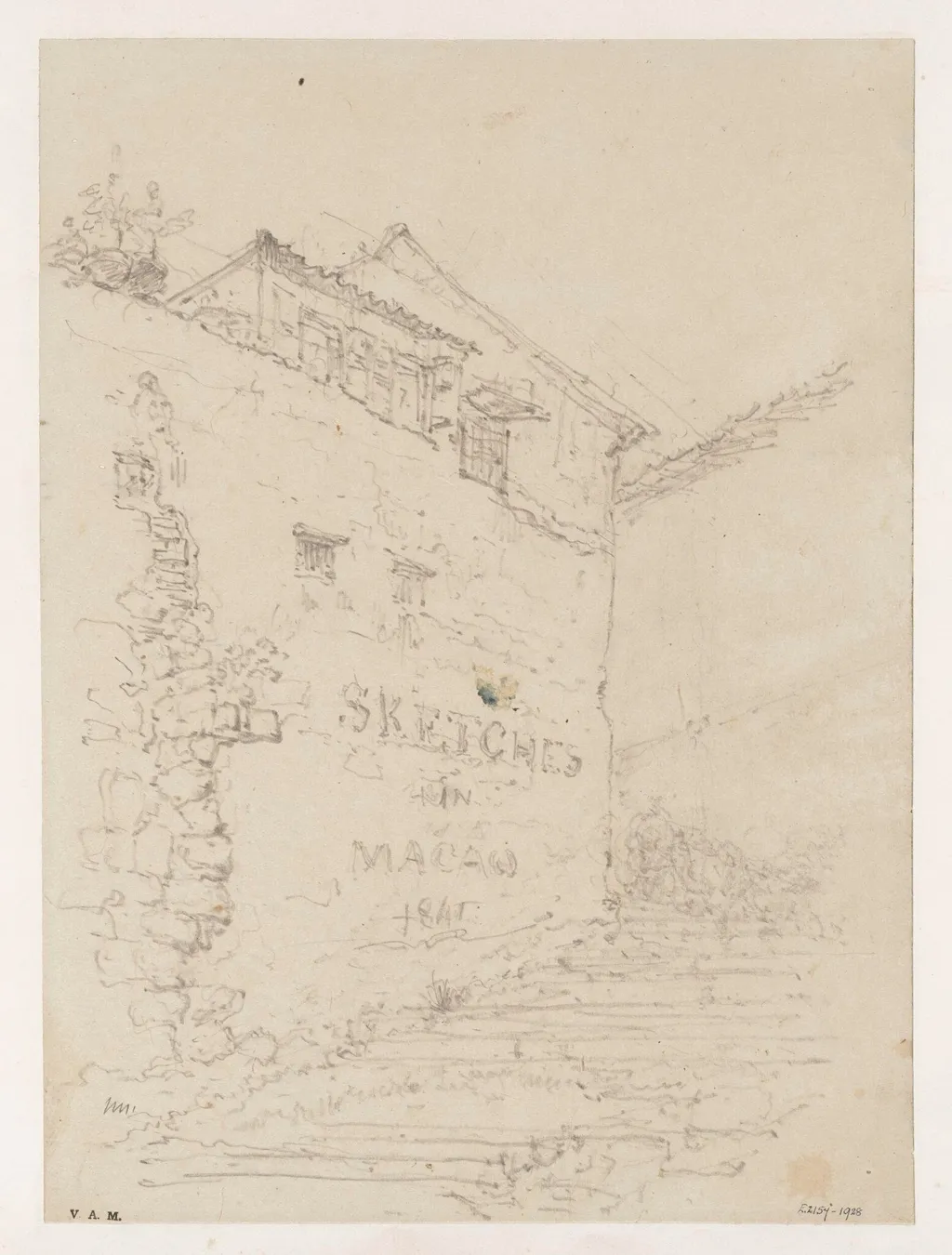 Buildings in Macau, by George Chinnery, 1841