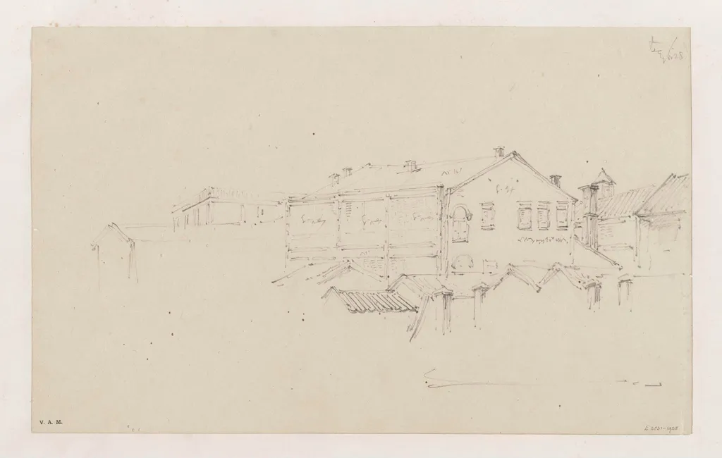 Chinese buildings, probably in Guangzhou (Canton), by George Chinnery, 8
