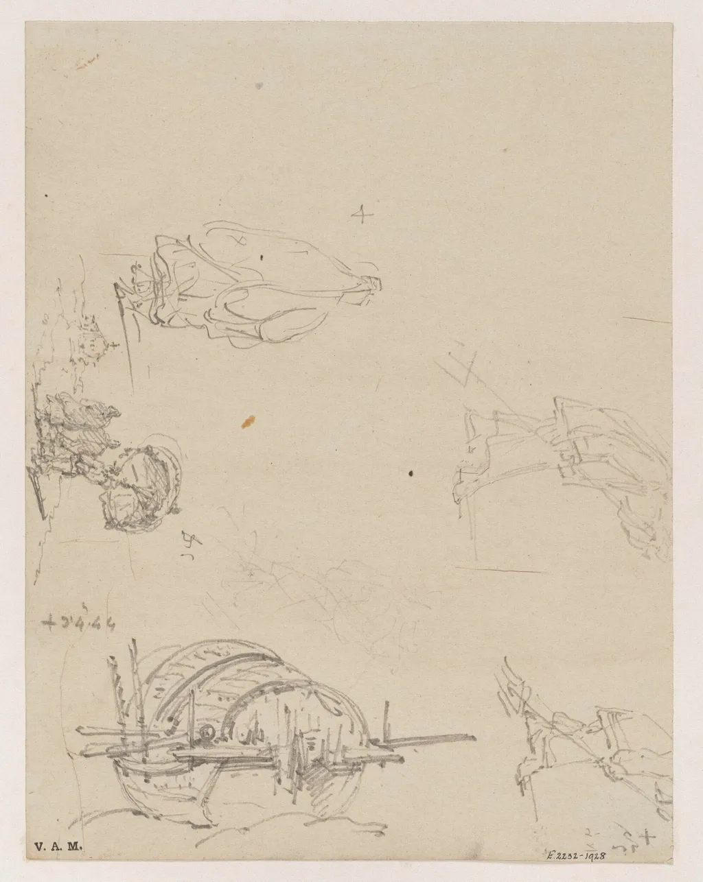 Chinese figures and a Tanka boat, by George Chinnery, 4