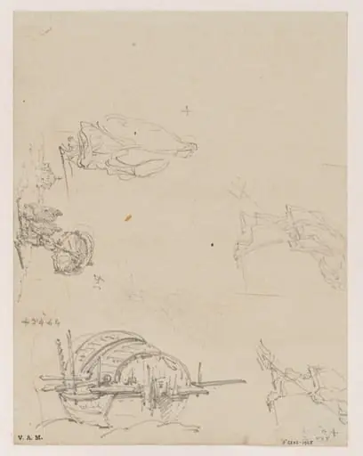 Chinese figures and a Tanka boat, by George Chinnery