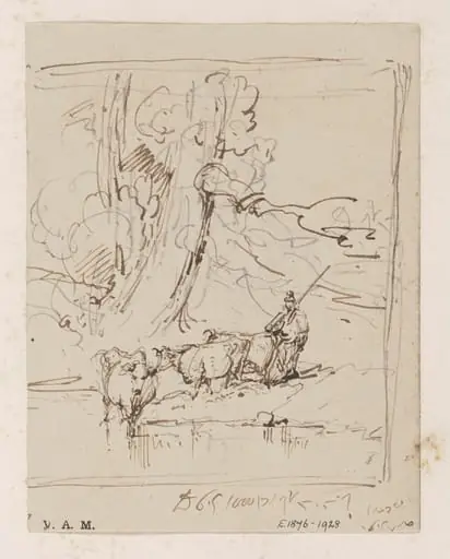 Chinese figures and animals, by George Chinnery