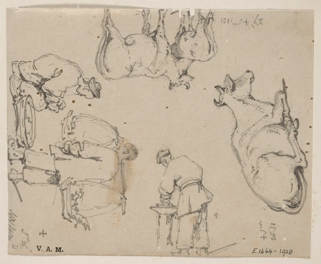 Chinese figures and cattle, by George Chinnery, 14