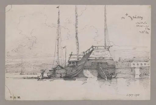 Chinese junk, by George Chinnery
