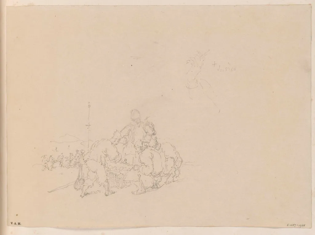 Chinese men surrounding a basket, by George Chinnery, 6