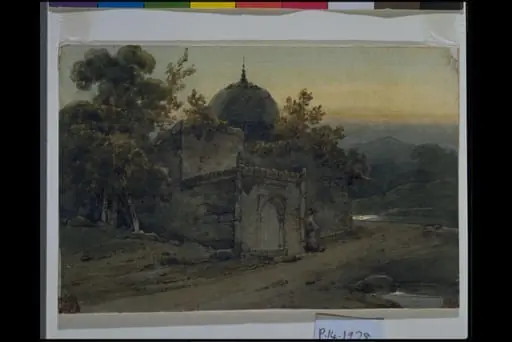 Chinese Temple, Evening, by George Chinnery