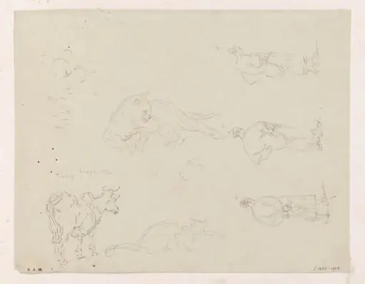 Drawings of figures and animals, by George Chinnery