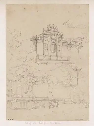 Drawings of the A-Ma temple, Macau, by George Chinnery