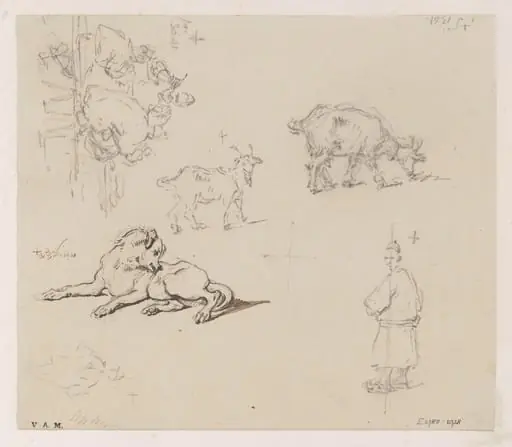 Figures and animals, by George Chinnery
