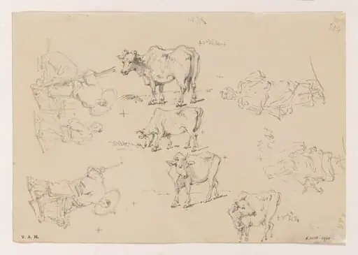 Figures and cattle, by George Chinnery