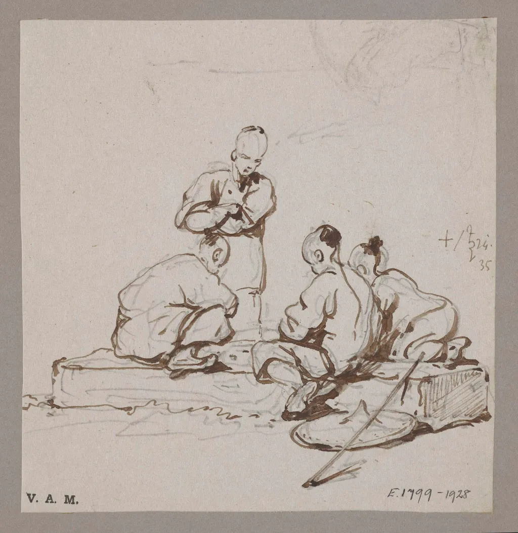 Four Chinese figures, by George Chinnery, 16