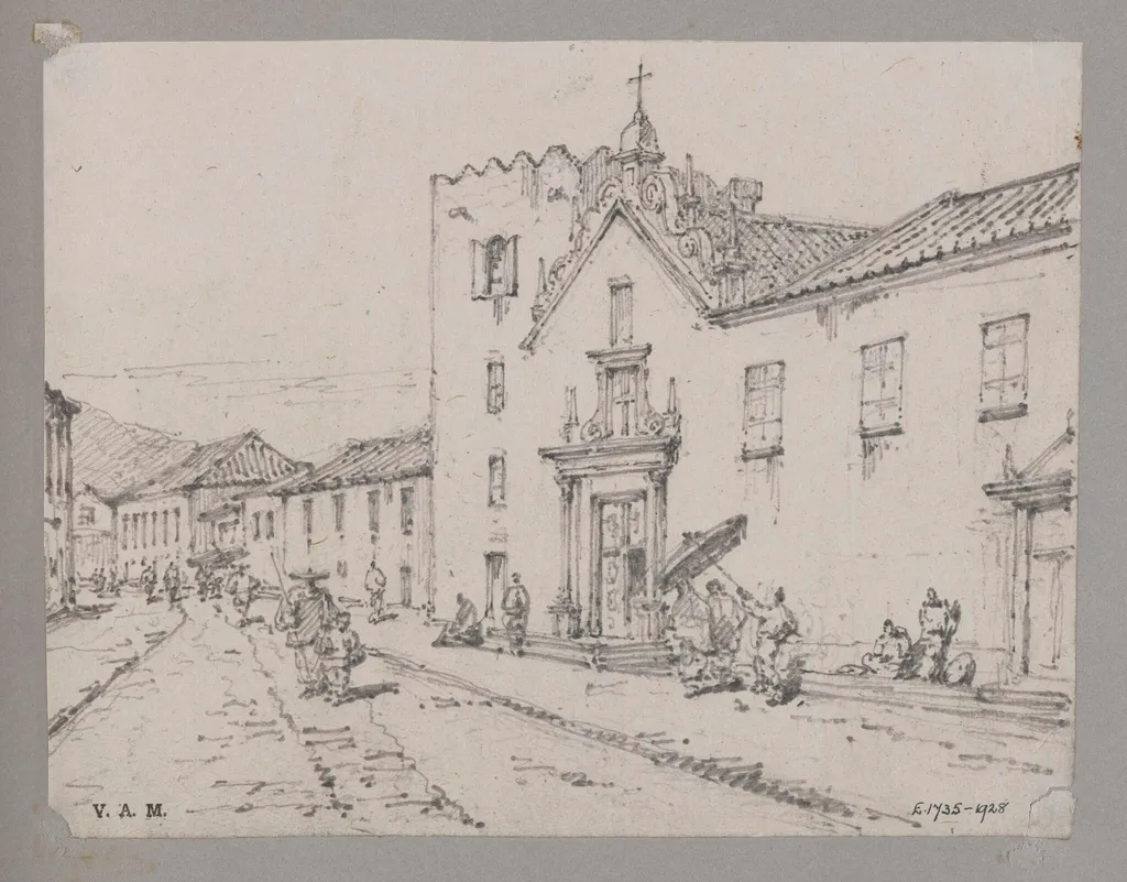 Front of Misericordia Church, Macao, by George Chinnery, 19