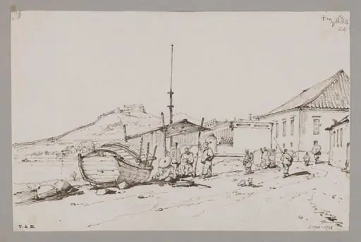 Governor's House, and part of the Praya Grande and Penha Hill, by George Chinnery