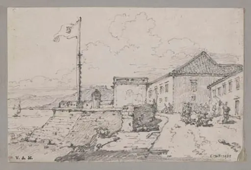 Governor’s House and Pedro Fort, Macau, by George Chinnery