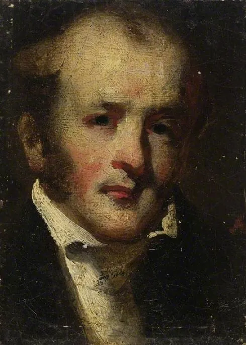Head and shoulders of a man, by George Chinnery, oil, 1823