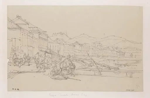 Houses on the Praya Grande, Macau, looking north-east, by George Chinnery