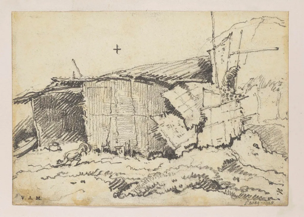 Indian village dwellings, by George Chinnery, 16