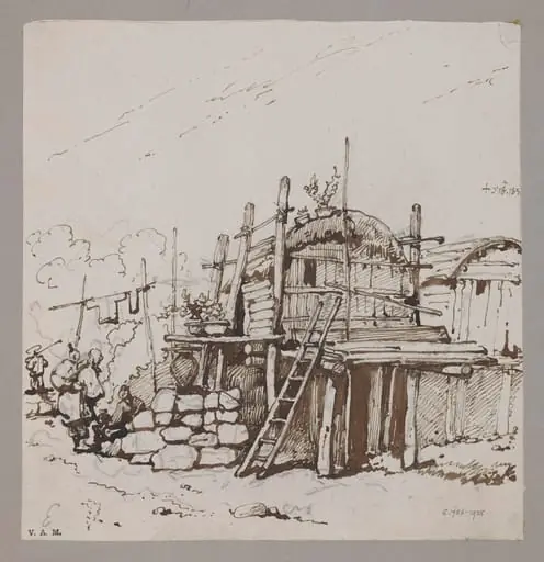 Part of boat village, by George Chinnery
