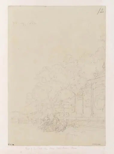 Part of the A-Ma temple, Macau, by George Chinnery