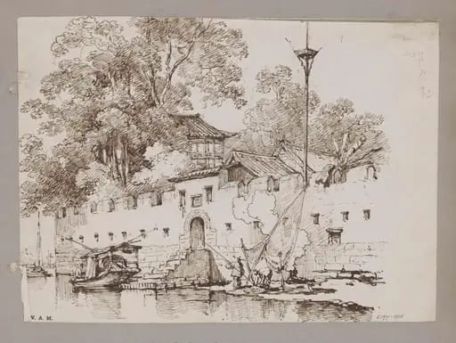 Part of the Dutch Folly, near Canton, by George Chinnery
