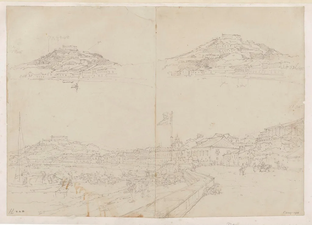 Penha Hill and the Praya Grande, Macau, by George Chinnery, 9