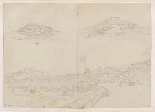 Penha Hill and the Praya Grande, Macau, by George Chinnery