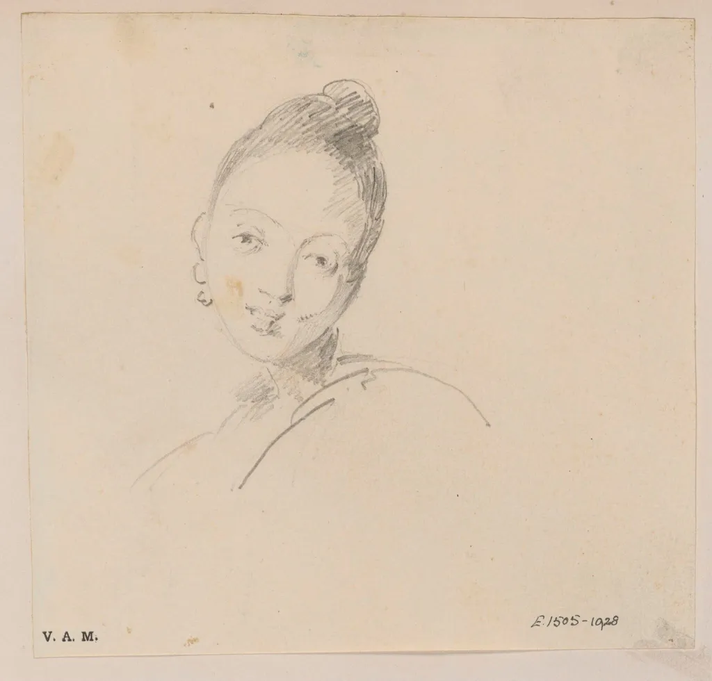 Portrait head of a Chinese woman, by George Chinnery, 19