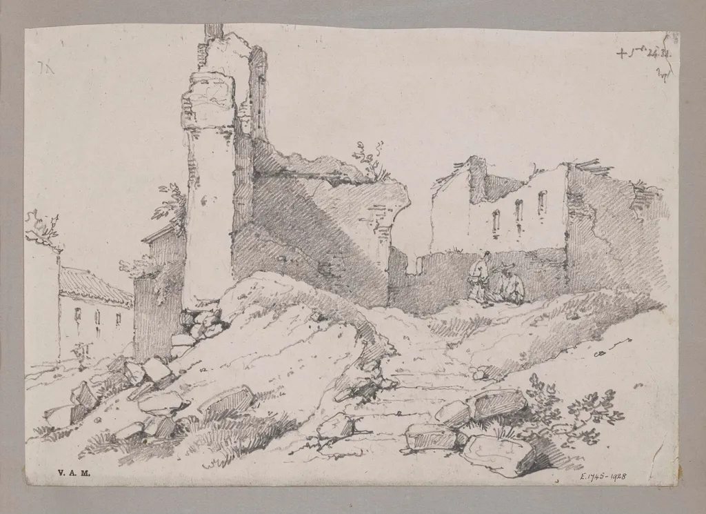 Ruins of the Swedish Factory, Macao, 1831, by George Chinnery, 12
