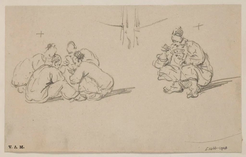 Seated Chinese men, by George Chinnery, 19