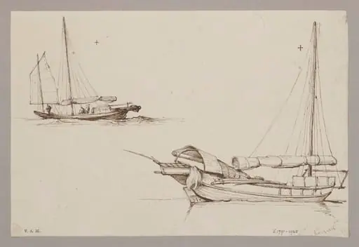 Small Chinese junks, by George Chinnery