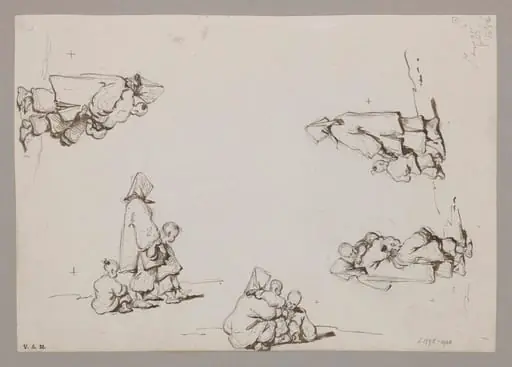 Tanka women and children, by George Chinnery