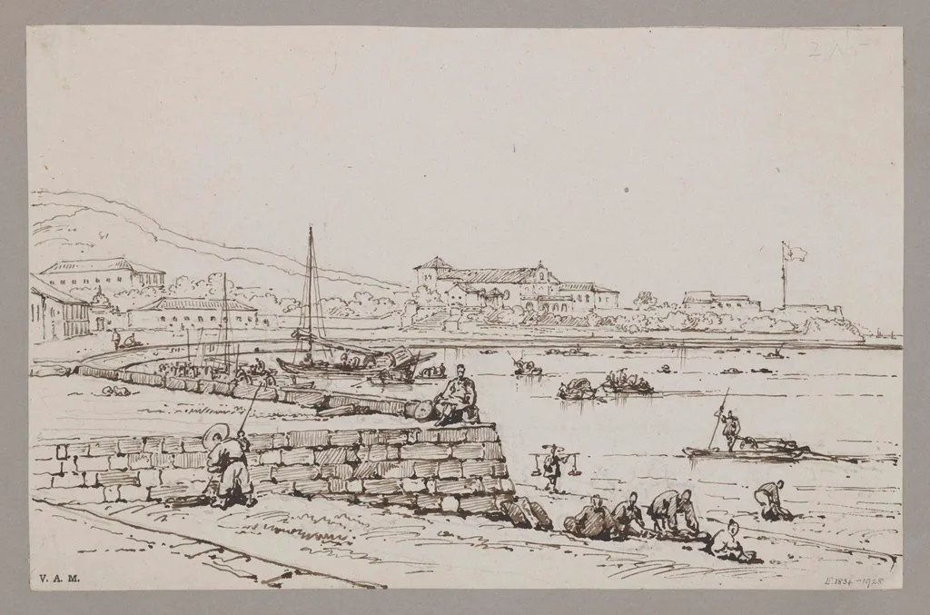 The bay, Macau, with the church and fort of S. Francisco, by George Chinnery, 19
