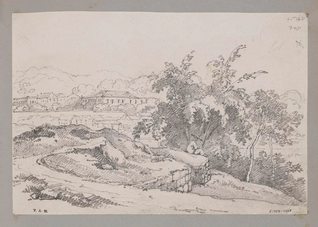 The Casa, Macao, in the gardens of which is Camoens' Cave (the residence of Lady Pereira), Macao, by George Chinnery, 12