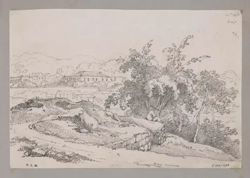 The Casa, Macao, in the gardens of which is Camoens' Cave (the residence of Lady Pereira), Macao, by George Chinnery