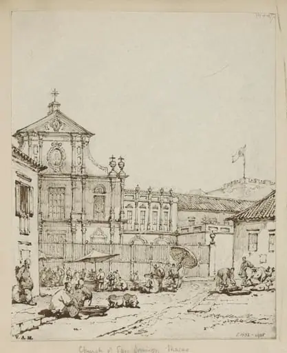 The church of S. Domingos, Macau, by George Chinnery