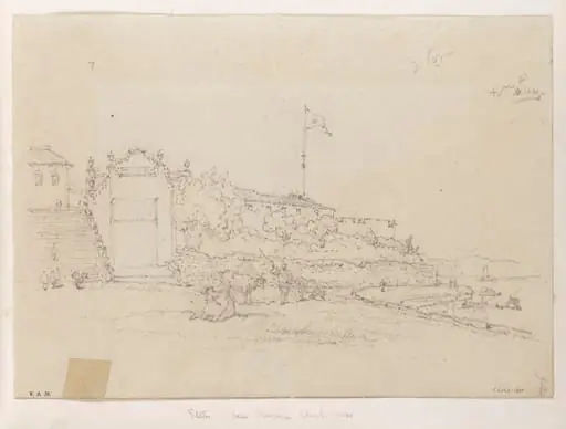 The church of S. Francisco and the adjacent fort, Macau, by George Chinnery